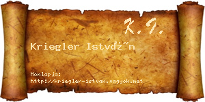 Kriegler István névjegykártya