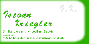 istvan kriegler business card
